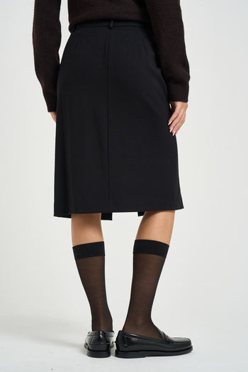 Gonna donna midi con spacco nera - 4