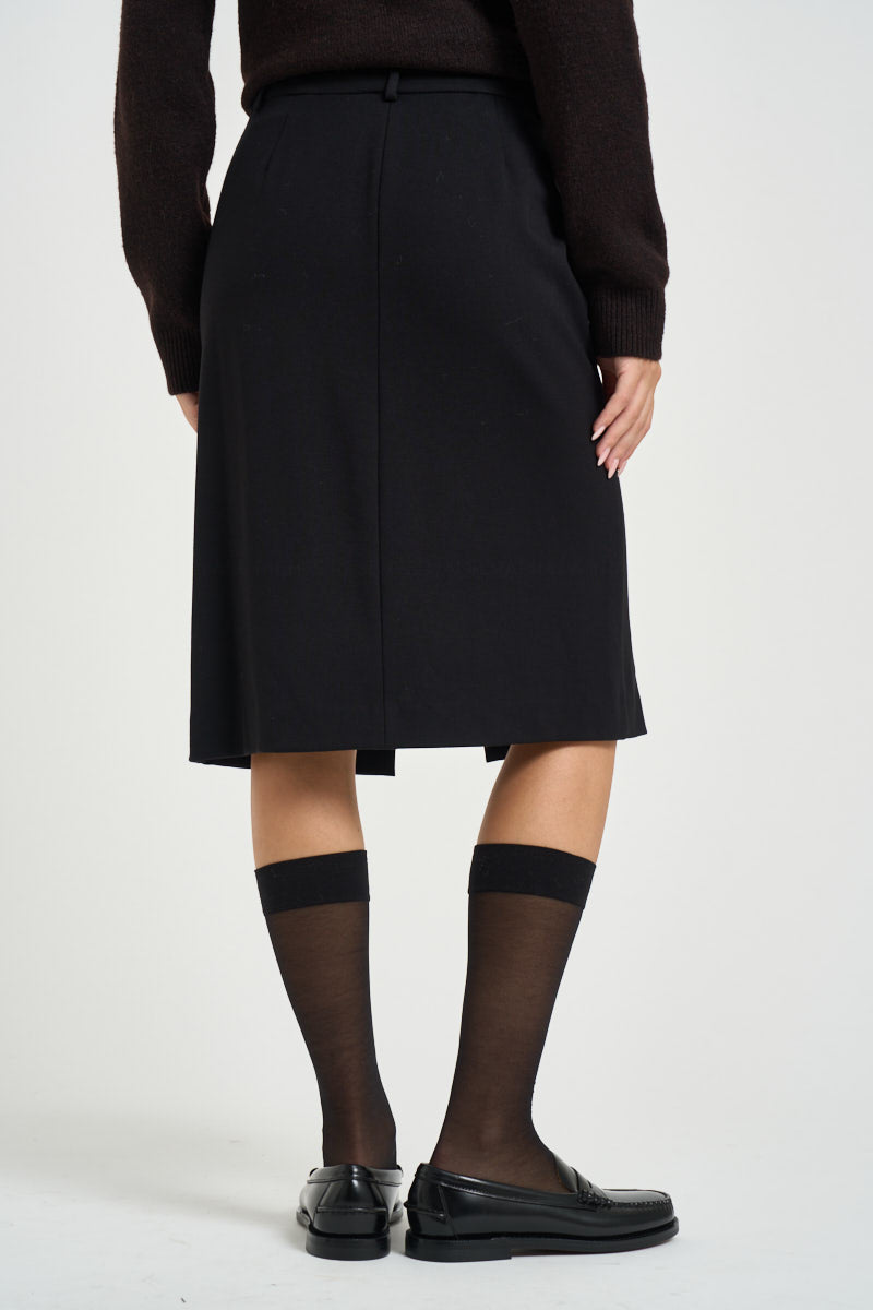 Gonna donna midi con spacco nera GO0828 460226999 SEVENTY 