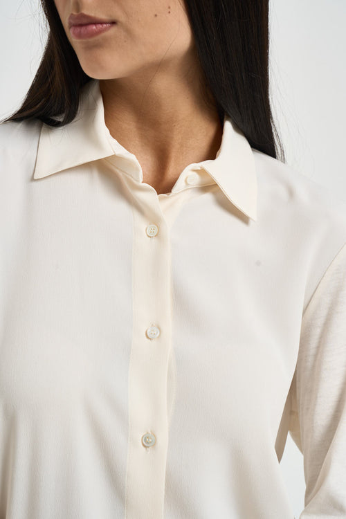 Camicia donna in jersey panna - 2