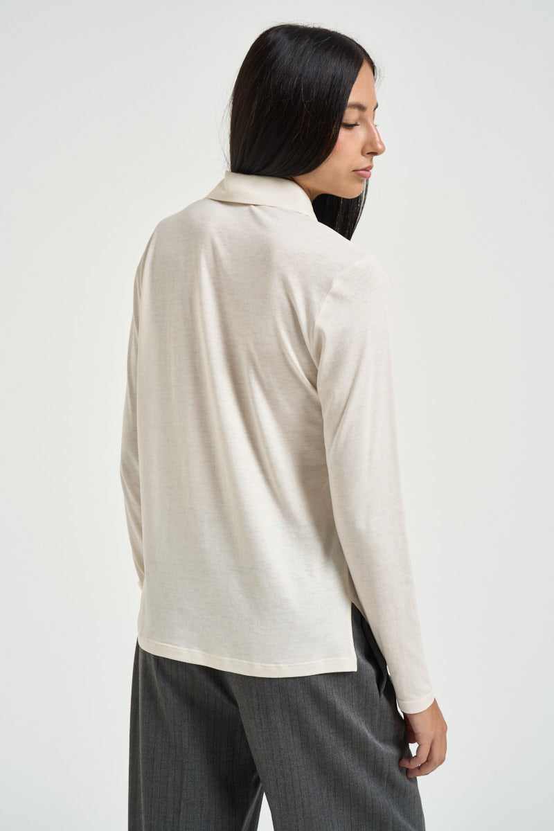 Camicia donna in jersey panna MJ1929 890180006 SEVENTY 