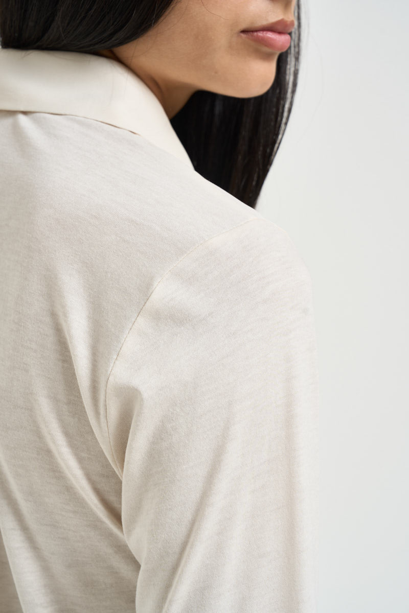 Camicia donna in jersey panna MJ1929 890180006 SEVENTY 