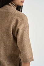 Maglia donna con paillettes sabbia MT4158 990376200 SEVENTY 