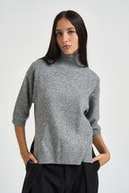 Maglia donna con paillettes grigio mélange MT4158 990376940 SEVENTY 