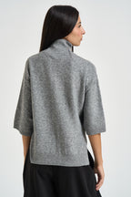 Maglia donna con paillettes grigio mélange MT4158 990376940 SEVENTY 