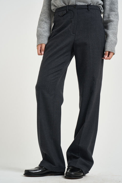 Pantalone donna sartoriale grigio antracite - 1