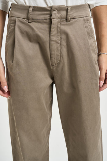 Pantaloni donna con pinces beige - 4