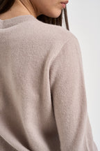 Maglia donna girocollo tortora chiaro PC80 GESSO SOLOCASCMIR 