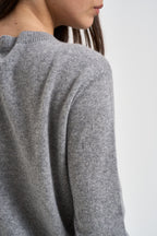 Maglia donna girocollo grigio melange PC80 GRIGIO SOLOCASCMIR 