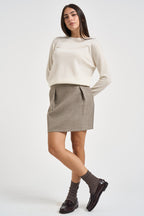 Maglia donna girocollo bianco panna PC80 PANNA SOLOCASCMIR 