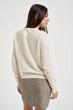 Maglia donna girocollo bianco panna PC80 PANNA SOLOCASCMIR 