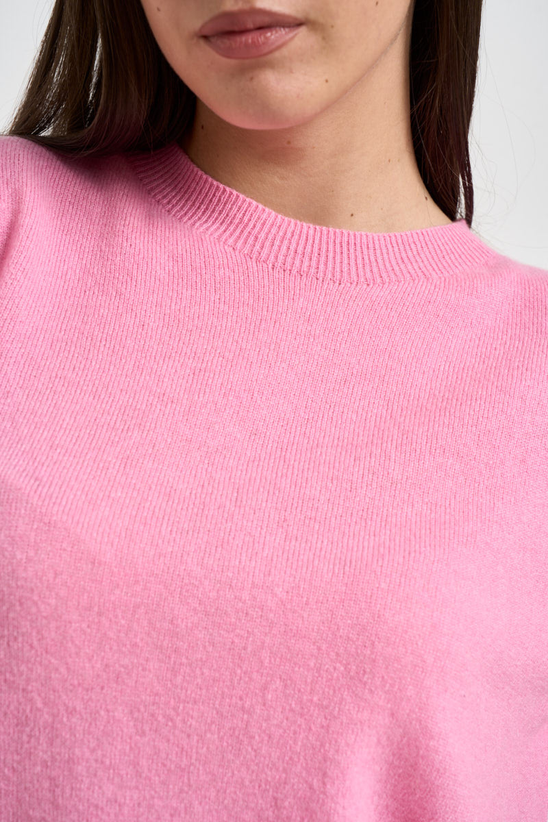 Maglia donna girocollo rosa candy PC80 ROSA SOLOCASCMIR 