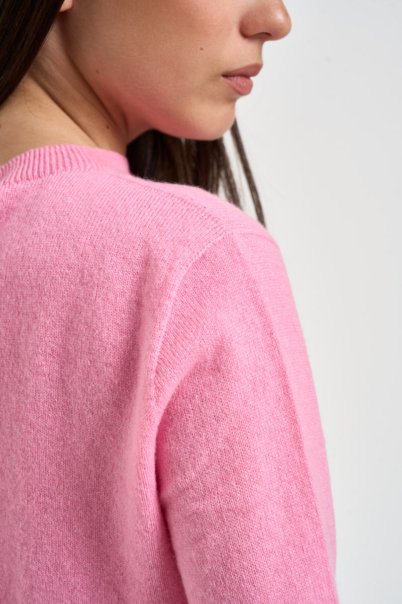 Maglia donna girocollo rosa candy PC80 ROSA SOLOCASCMIR 