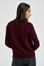 Maglia donna girocollo bordeaux PC80 VINO SOLOCASCMIR 