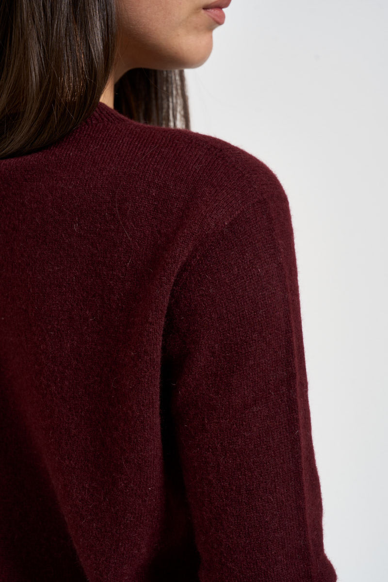 Maglia donna girocollo bordeaux PC80 VINO SOLOCASCMIR 
