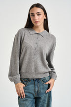 Maglia donna polo in lana grigia B40D0211 GRIGIO SOUVENIR CLUBBING 