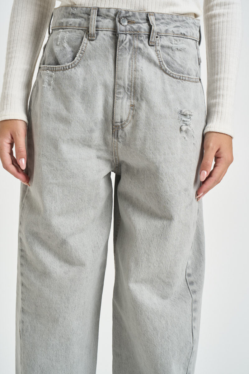 Jeans donna balloon in denim grigio C39S0025 DENIM SOUVENIR CLUBBING 
