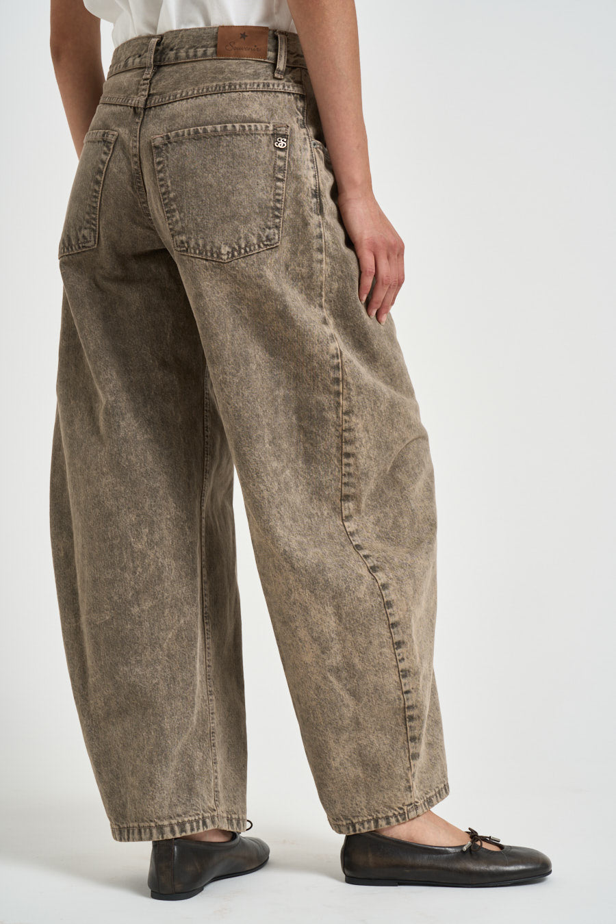 Jeans donna wide leg grigio delavé C40S0047 UNICO SOUVENIR CLUBBING 