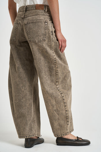 Jeans donna wide leg grigio delavé - 4