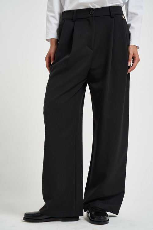 Pantalone donna a palazzo nero - 1