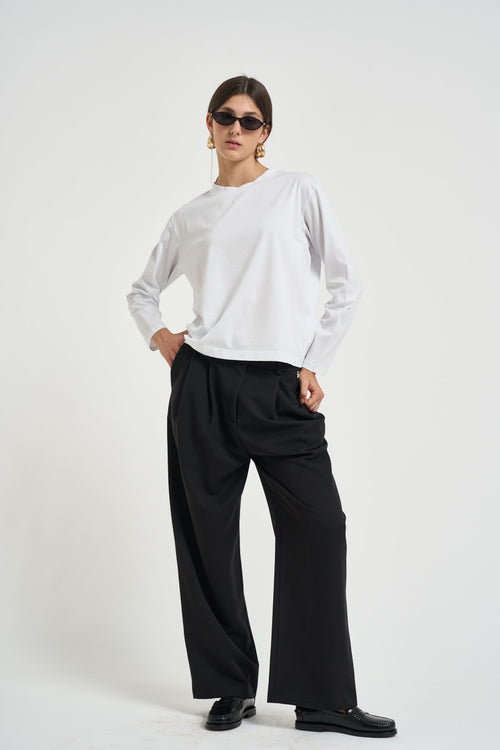 Maglia donna a maniche lunghe bianca - 1