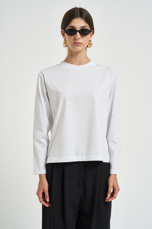 Maglia donna a maniche lunghe bianca - 2