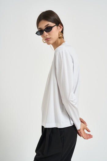 Maglia donna a maniche lunghe bianca - 4