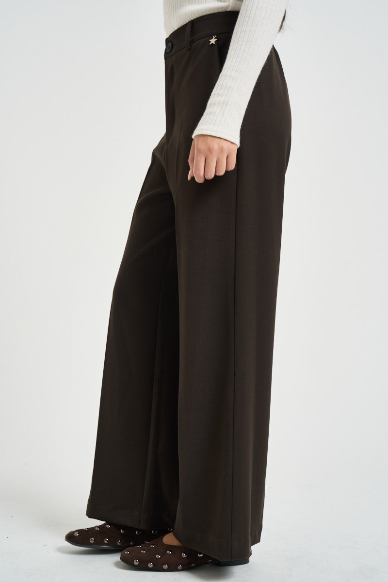 Pantalone donna sartoriale marrone S40M0156 MORO SOUVENIR CLUBBING 