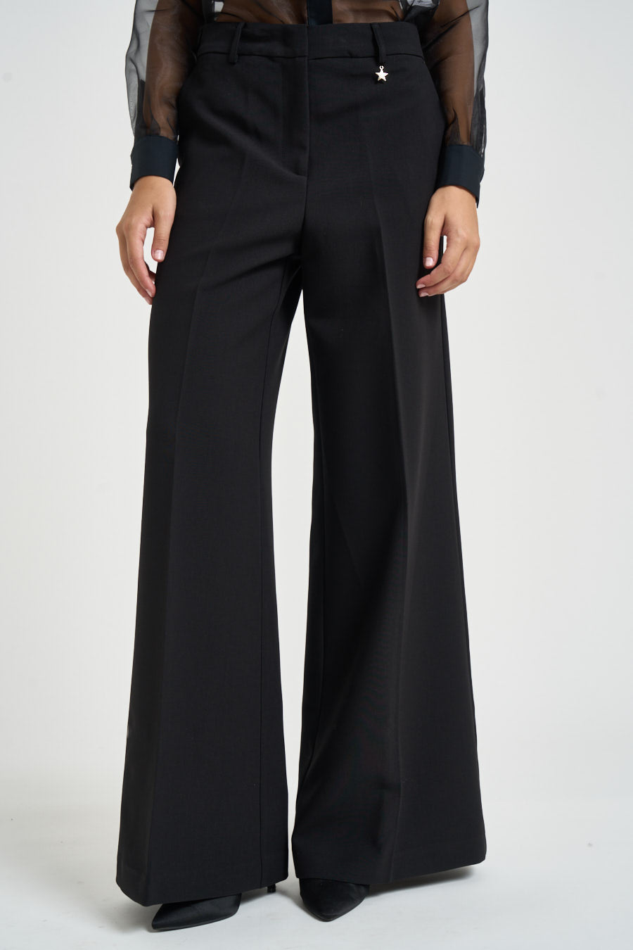 Pantalone donna gamba larga nero W40S0342 NERO SOUVENIR CLUBBING 