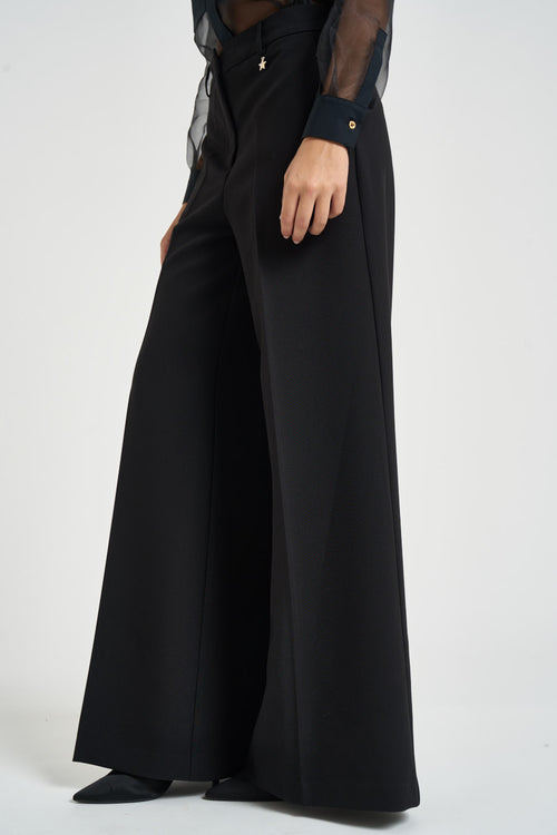 Pantalone donna gamba larga nero - 2