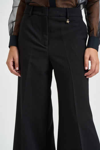 Pantalone donna gamba larga nero - 5