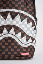 Zaino uomo check marrone e nero 8552  SPRAYGROUND 