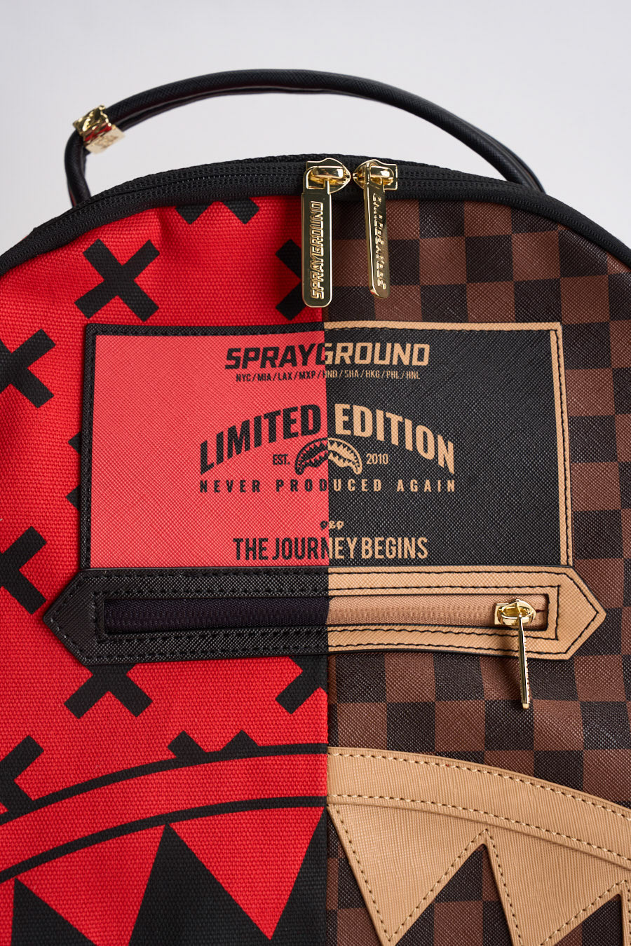 Zaino uomo rosso e beige 8570  SPRAYGROUND 
