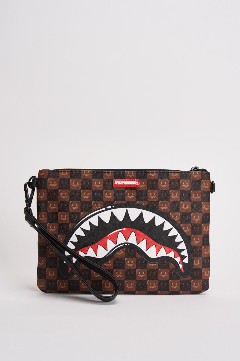 Pochette uomo Clutch con tracolla marrone 9307  SPRAYGROUND 