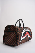 Borsone uomo Duffle marrone e nero D9306  SPRAYGROUND 