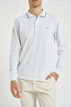Polo uomo a maniche lunghe bianca A46103 01 SUN68 