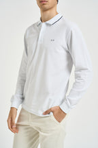 Polo uomo a maniche lunghe bianca A46103 01 SUN68 