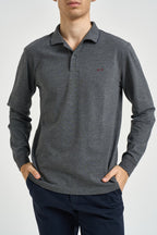 Polo uomo a maniche lunghe grigia A46103 47 SUN68 