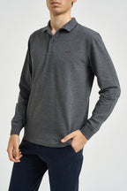 Polo uomo a maniche lunghe grigia A46103 47 SUN68 