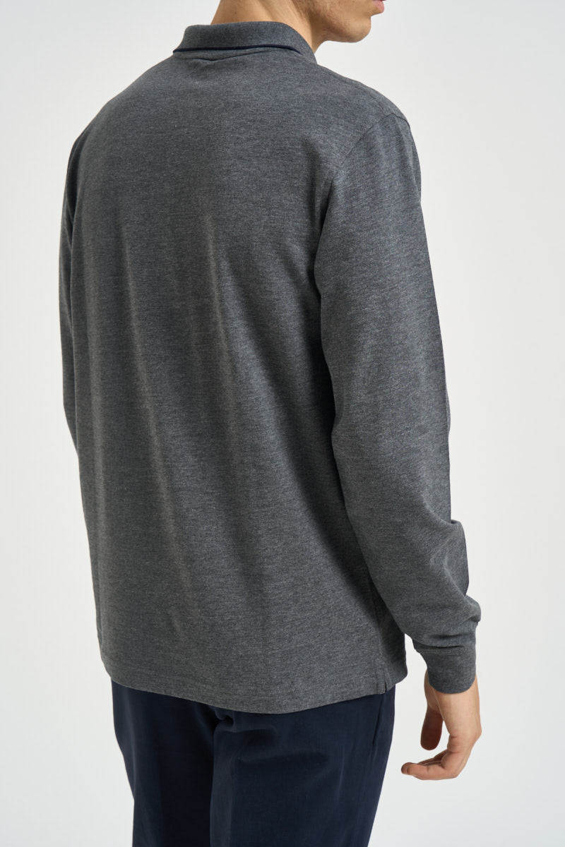 Polo uomo a maniche lunghe grigia A46103 47 SUN68 