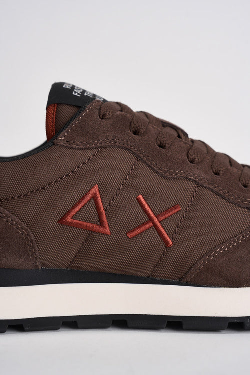 Sneakers uomo in suede e tessuto marrone - 2