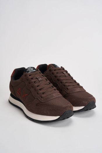 Sneakers uomo in suede e tessuto marrone - 3