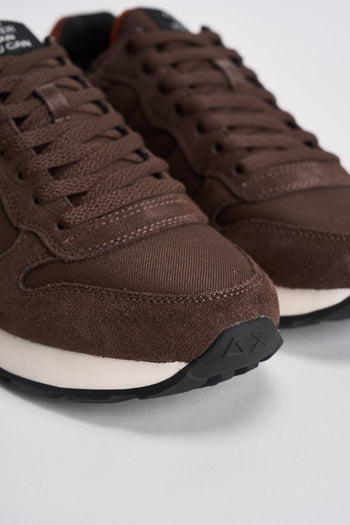 Sneakers uomo in suede e tessuto marrone - 4