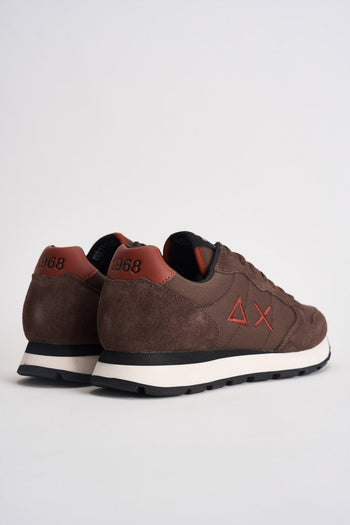Sneakers uomo in suede e tessuto marrone - 7
