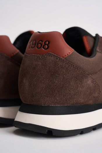 Sneakers uomo in suede e tessuto marrone - 8