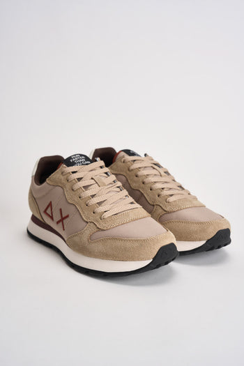 Sneakers uomo in suede e tessuto beige - 3