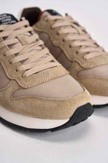 Sneakers uomo in suede e tessuto beige - 4