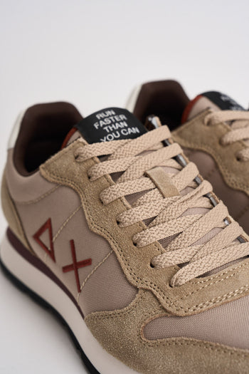 Sneakers uomo in suede e tessuto beige - 5