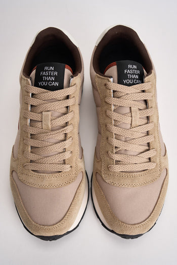 Sneakers uomo in suede e tessuto beige - 6