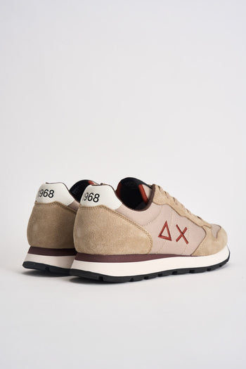 Sneakers uomo in suede e tessuto beige - 7