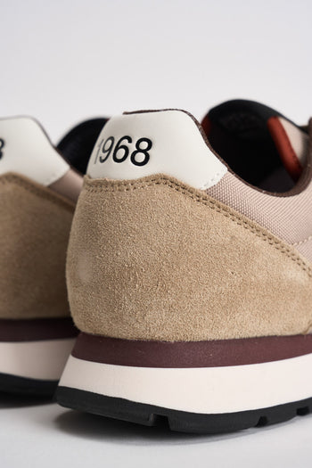 Sneakers uomo in suede e tessuto beige - 8